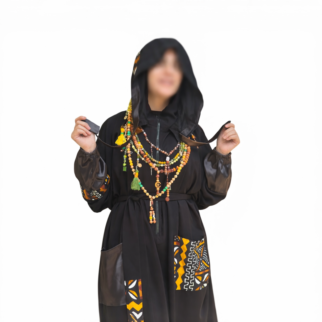 YELLOW AFRICAN ABAYA.