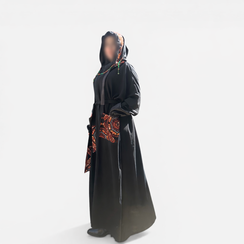 RED AFRICAN ABAYA.