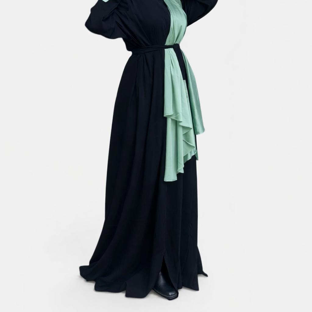 MINT GREEN SCARF ABAYA.