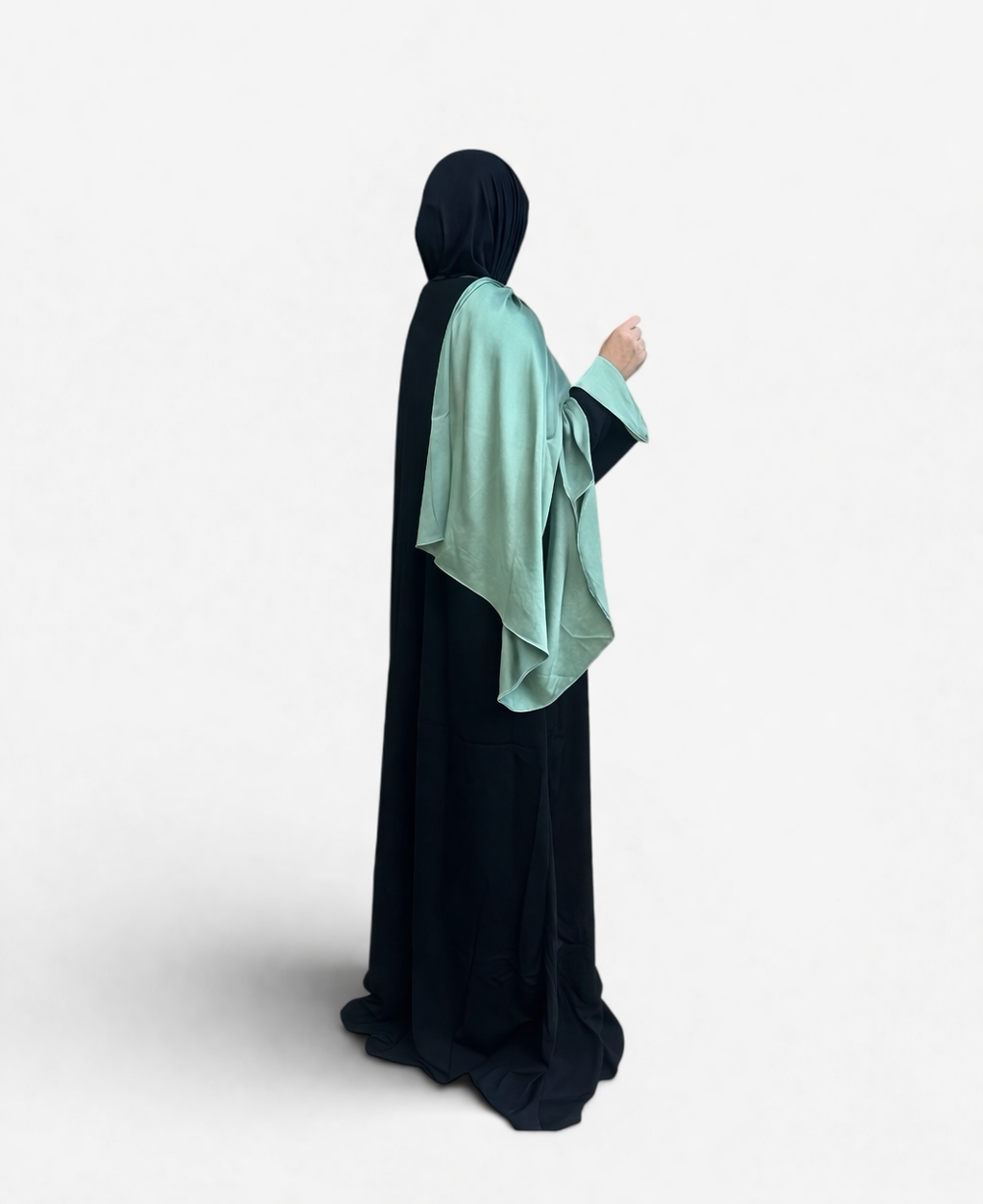 MINT GREEN SCARF ABAYA.