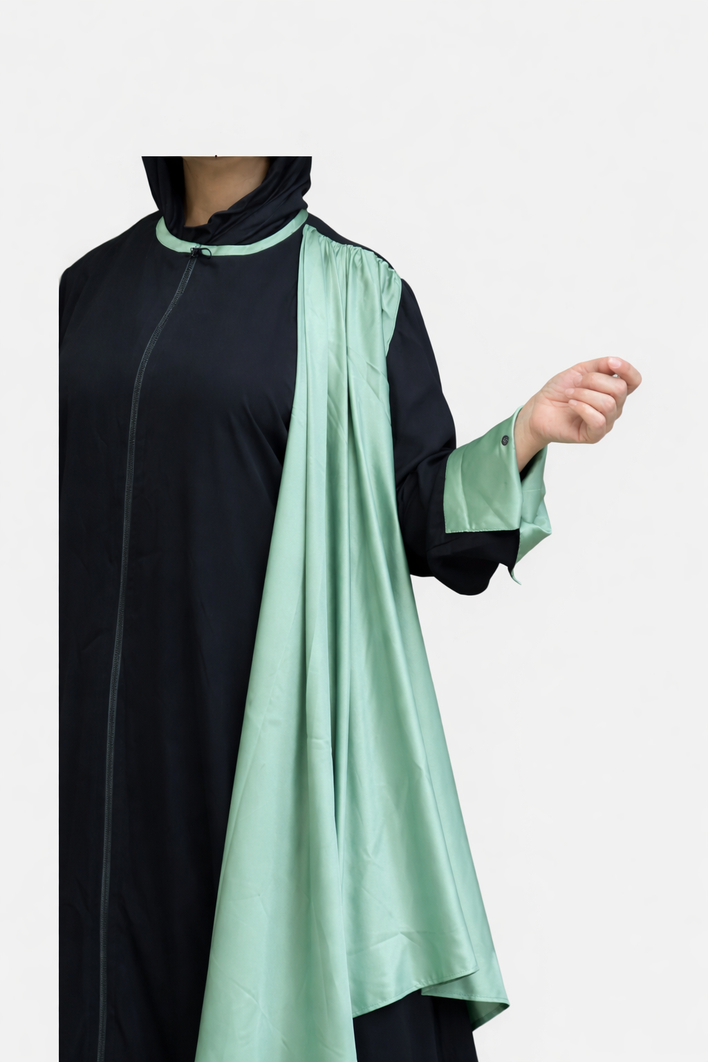 MINT GREEN SCARF ABAYA.