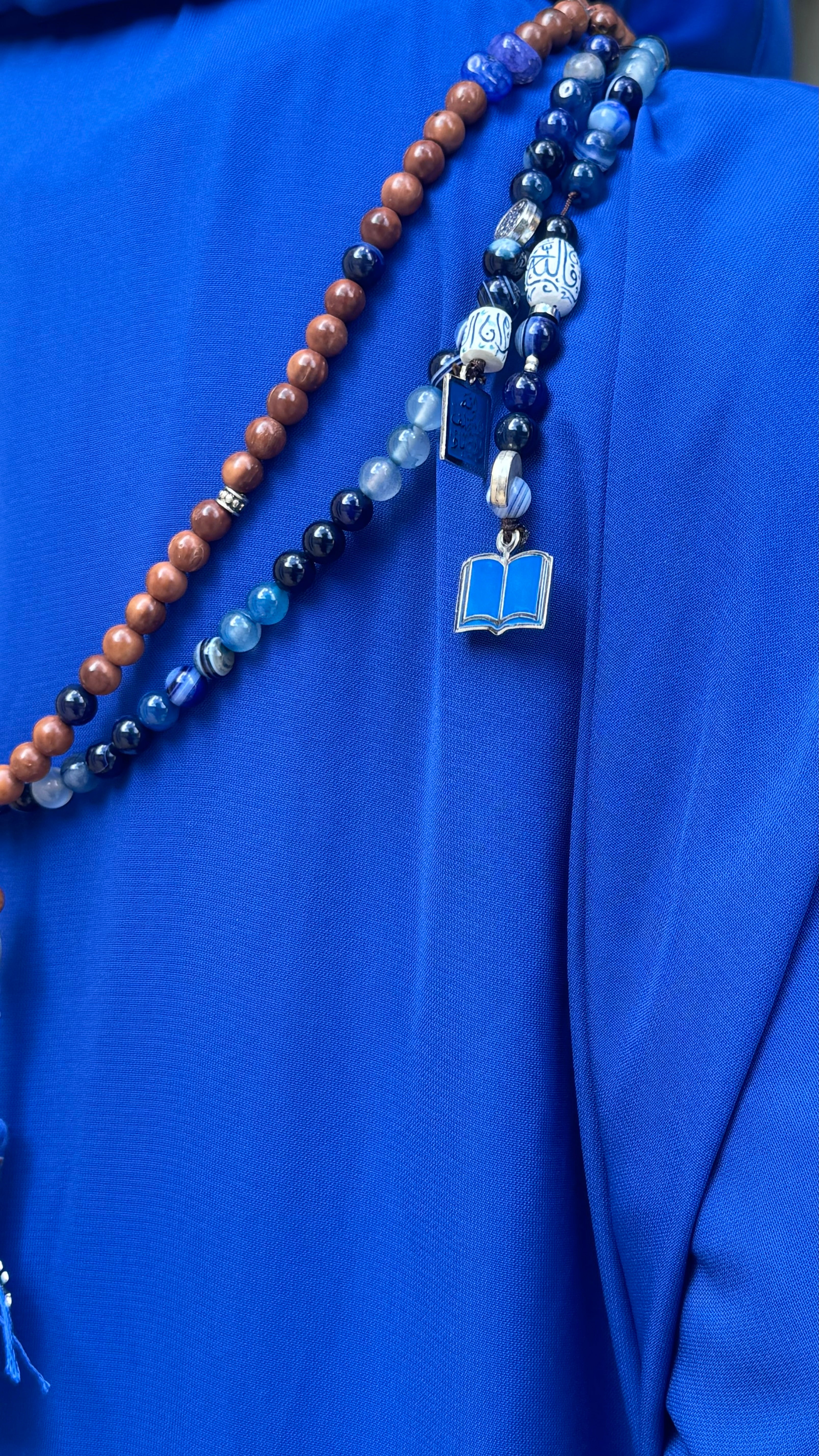 ROYAL BLUE SATIN ABAYA.