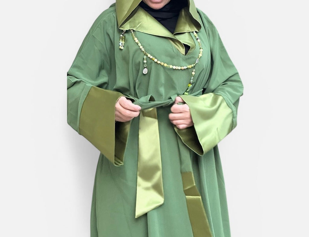 APPLE GREEN MOROCCAN ABAYA.