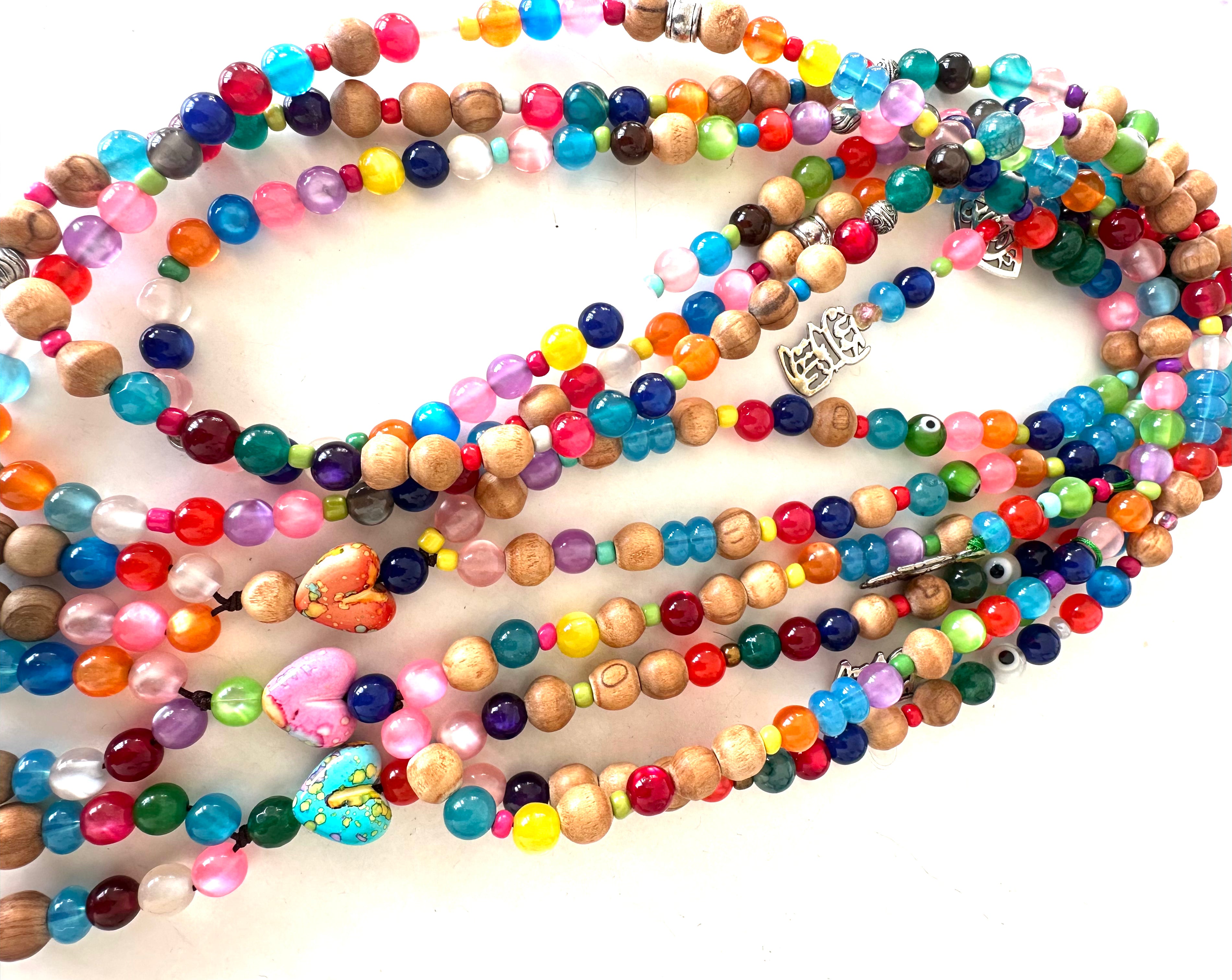 COLORFUL PLASTIC BEADS.