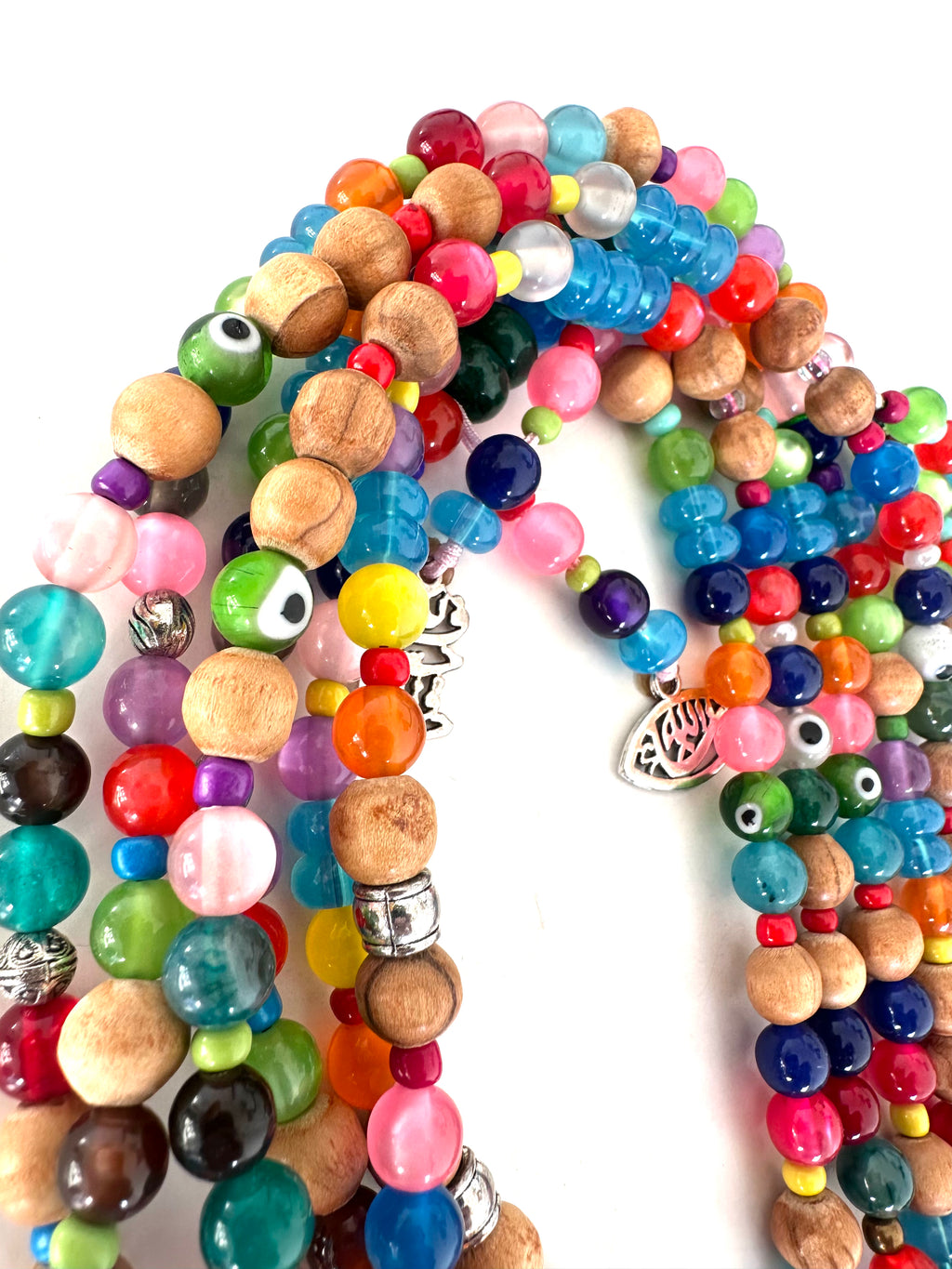 COLORFUL PLASTIC BEADS.