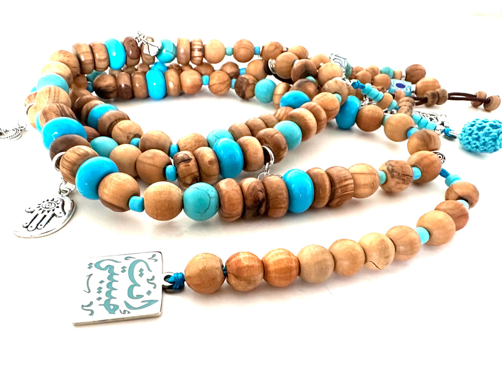Turquoise Wood Sebha.