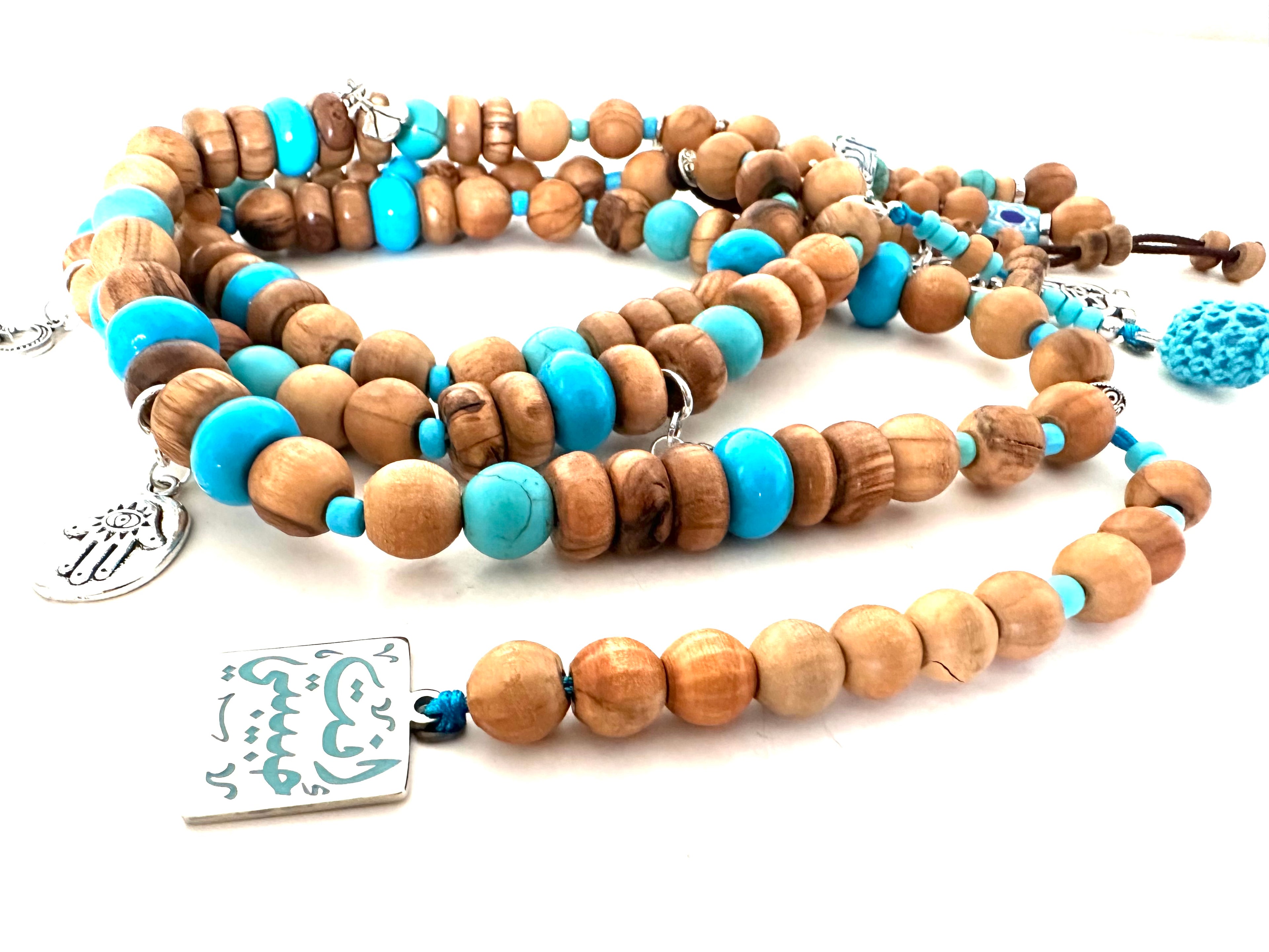 Turquoise Wood Sebha.