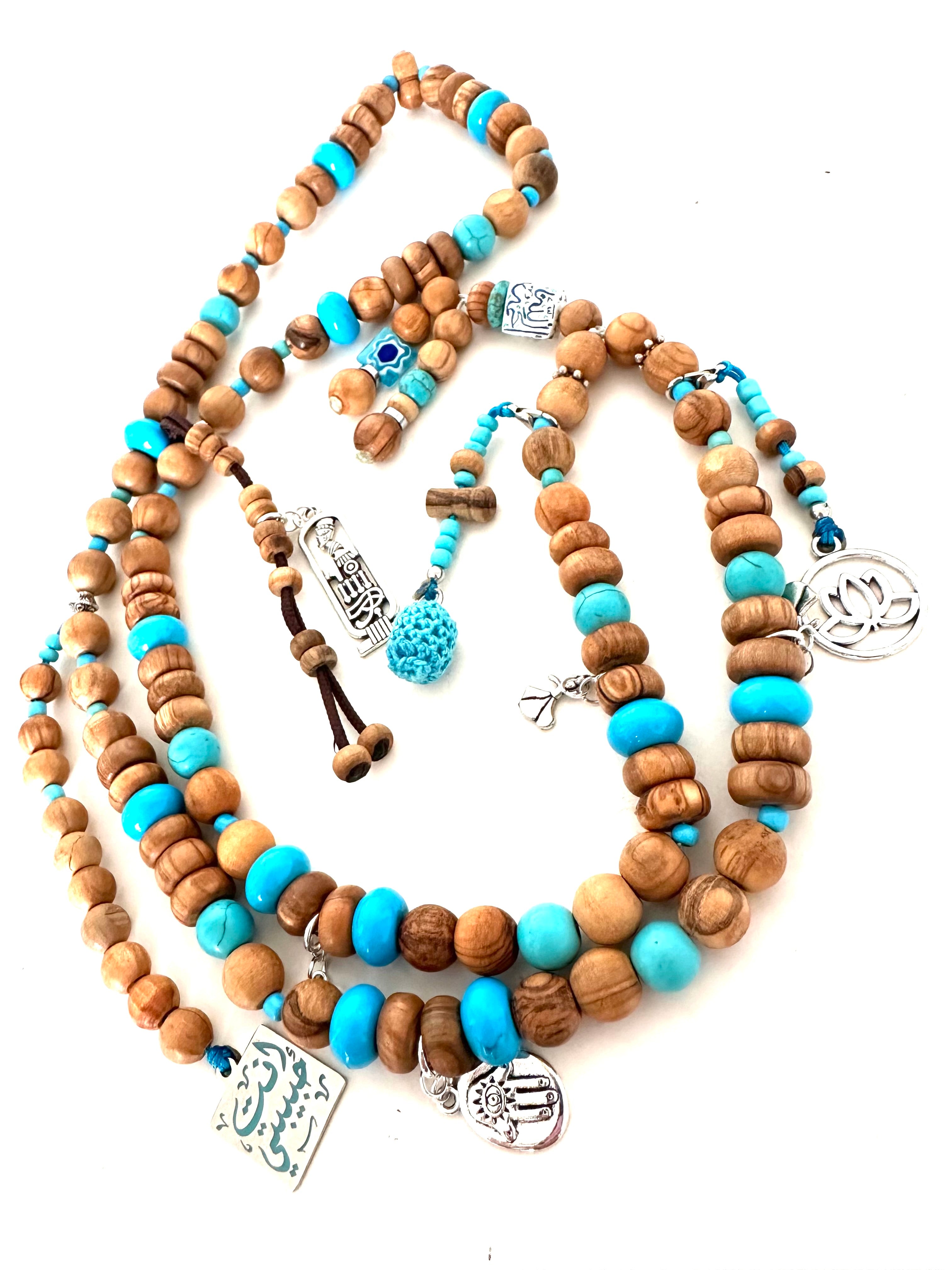 Turquoise Wood Sebha.