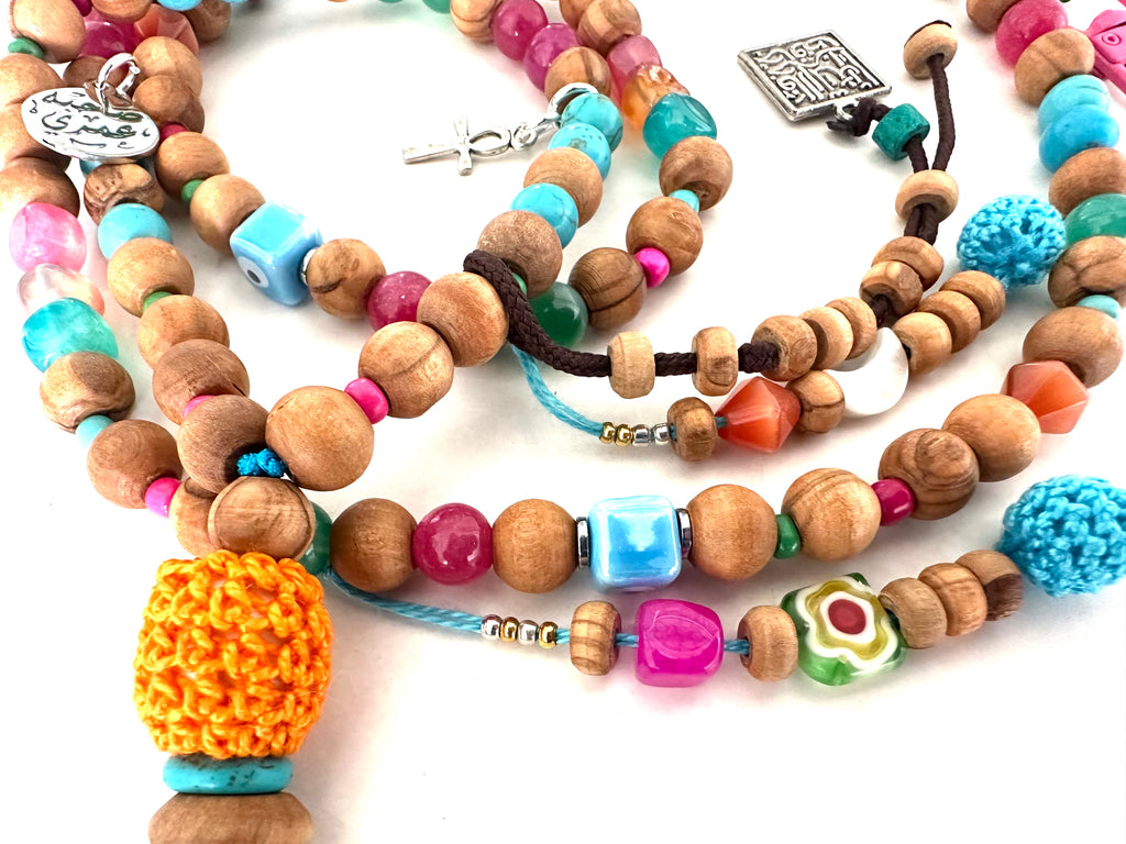 Crochet olive wood sebha.