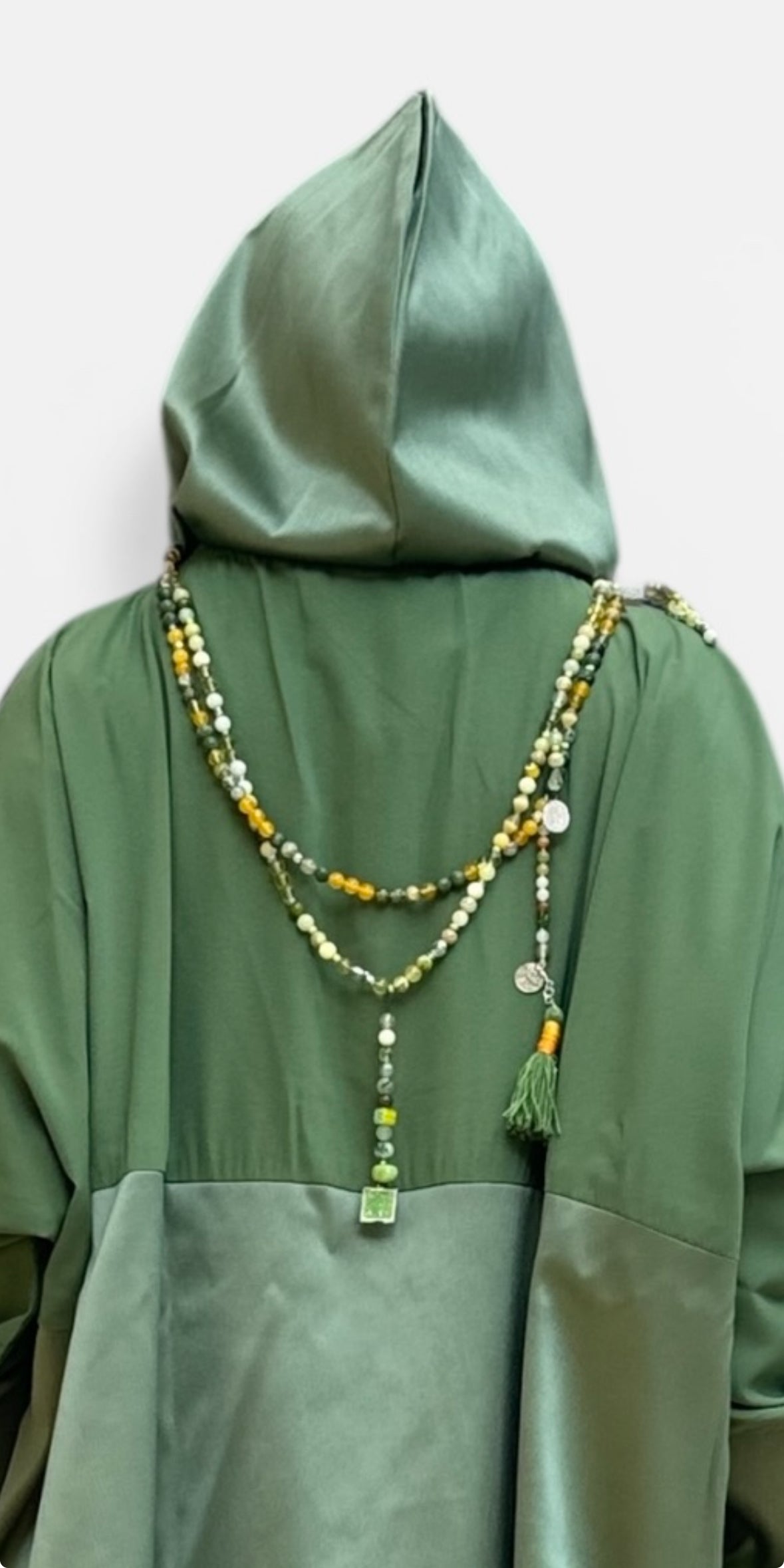 APPLE GREEN FLOW ABAYA.