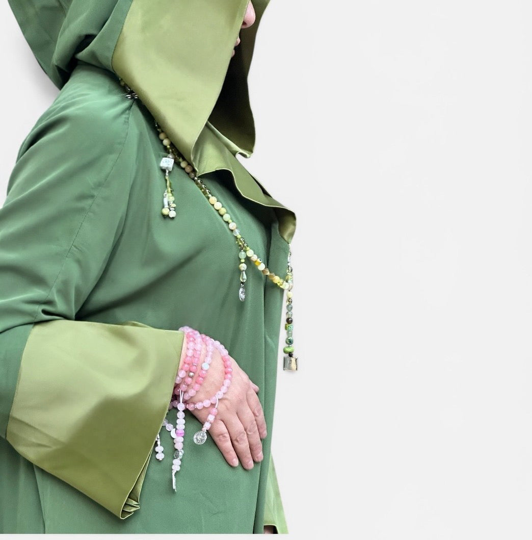 APPLE GREEN MOROCCAN ABAYA.