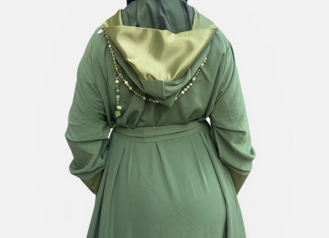APPLE GREEN MOROCCAN ABAYA.