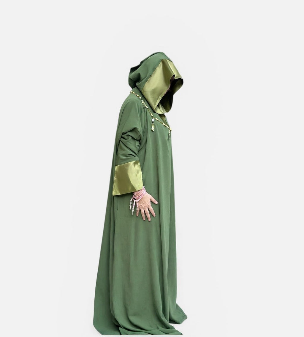 APPLE GREEN MOROCCAN ABAYA.
