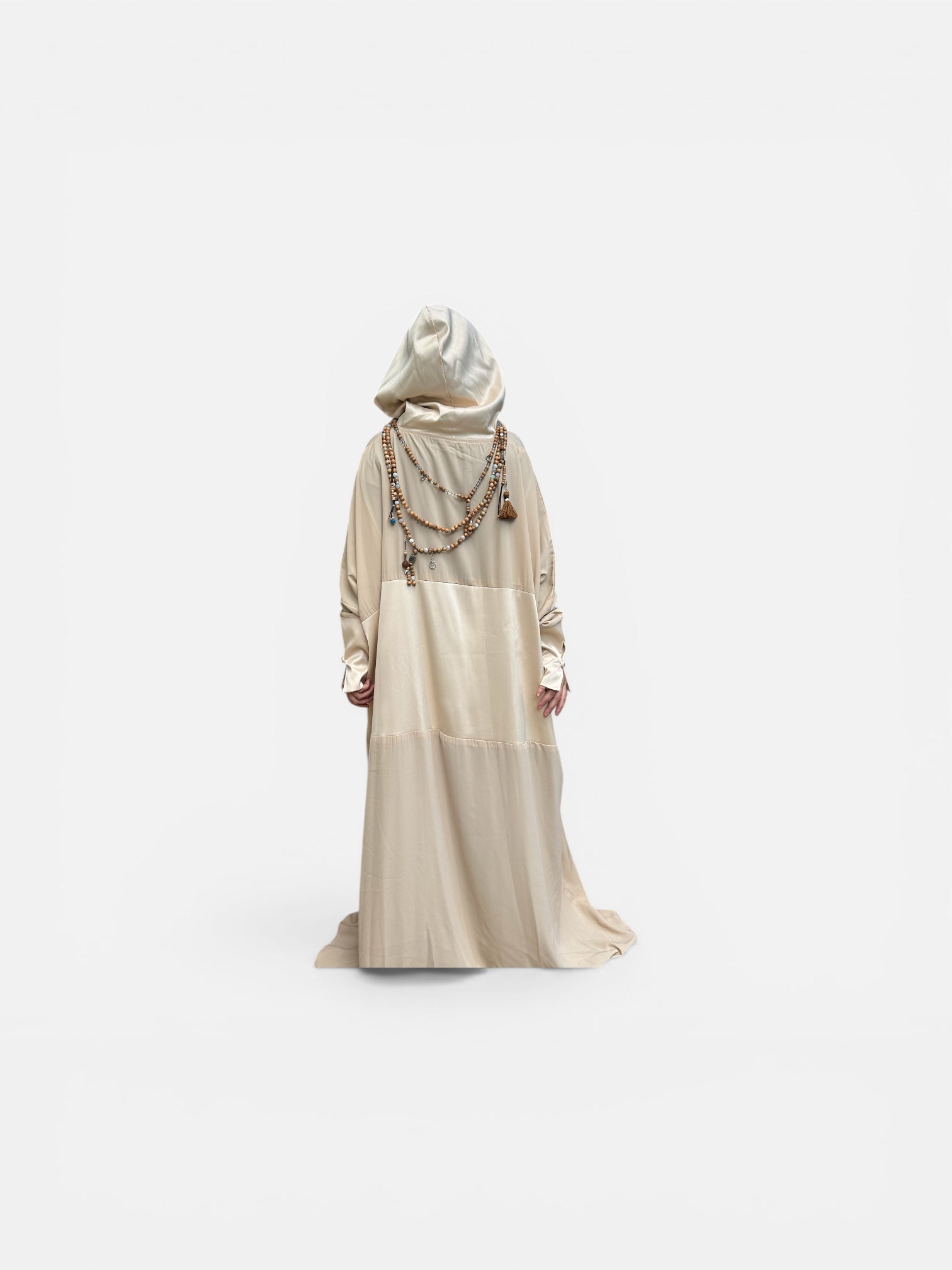 BEIGE FLOW ABAYA.