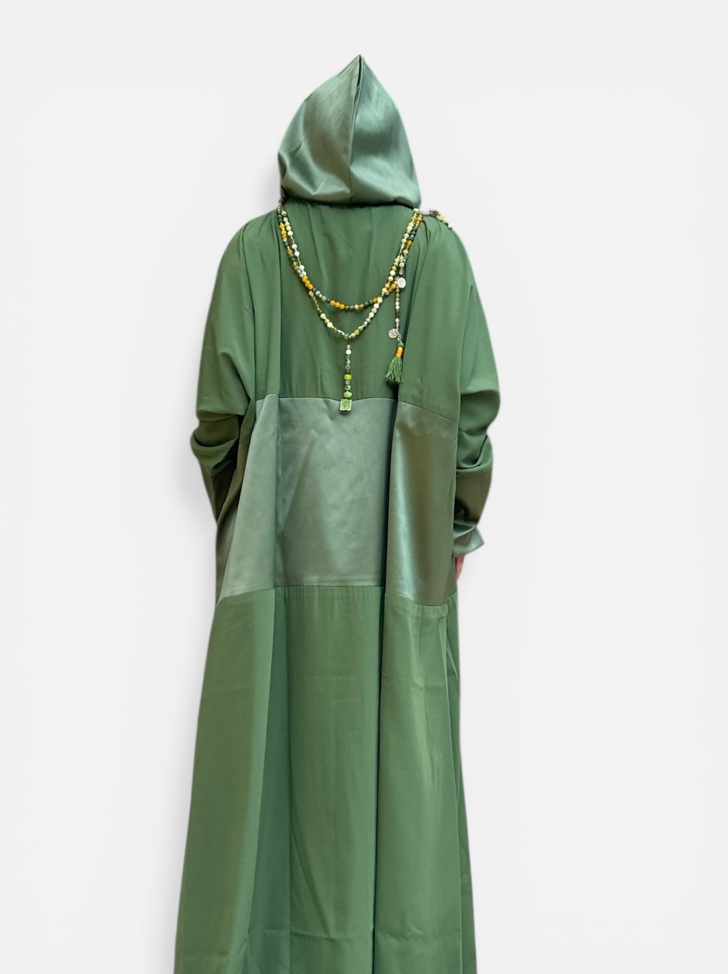 APPLE GREEN FLOW ABAYA.