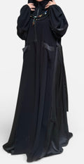 BLACK SILK ABAYA.