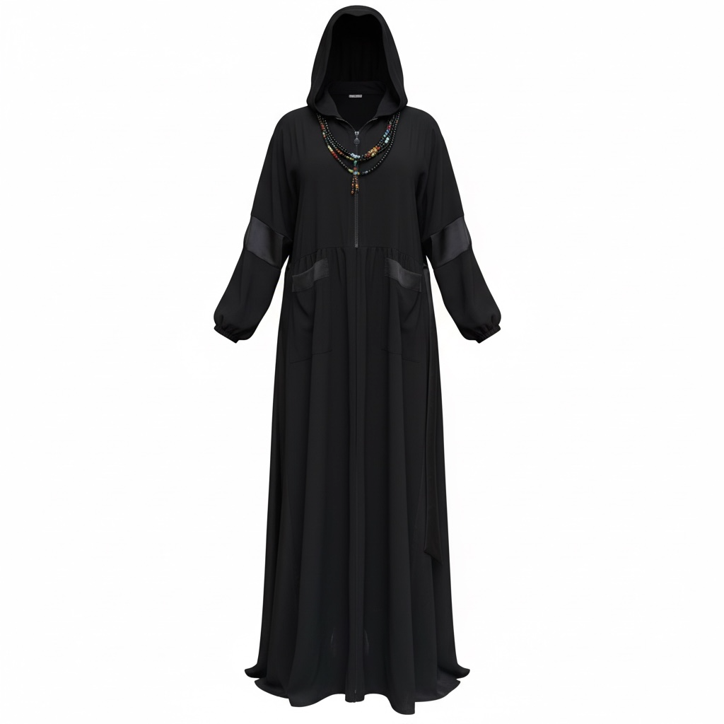 BLACK SILK ABAYA.