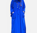 ROYAL BLUE SILK ABAYA.