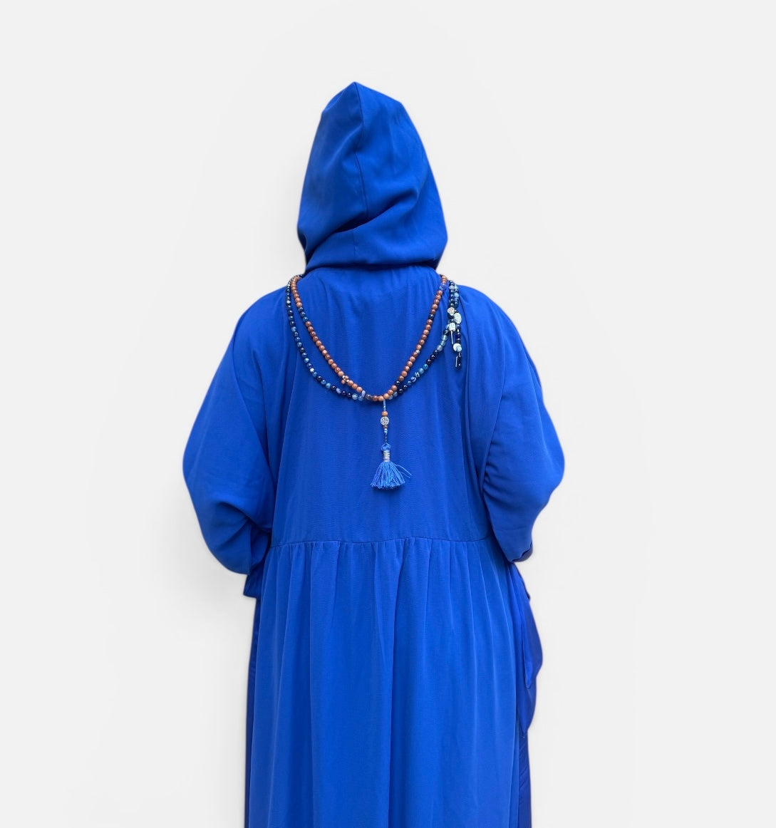 ROYAL BLUE SILK ABAYA.