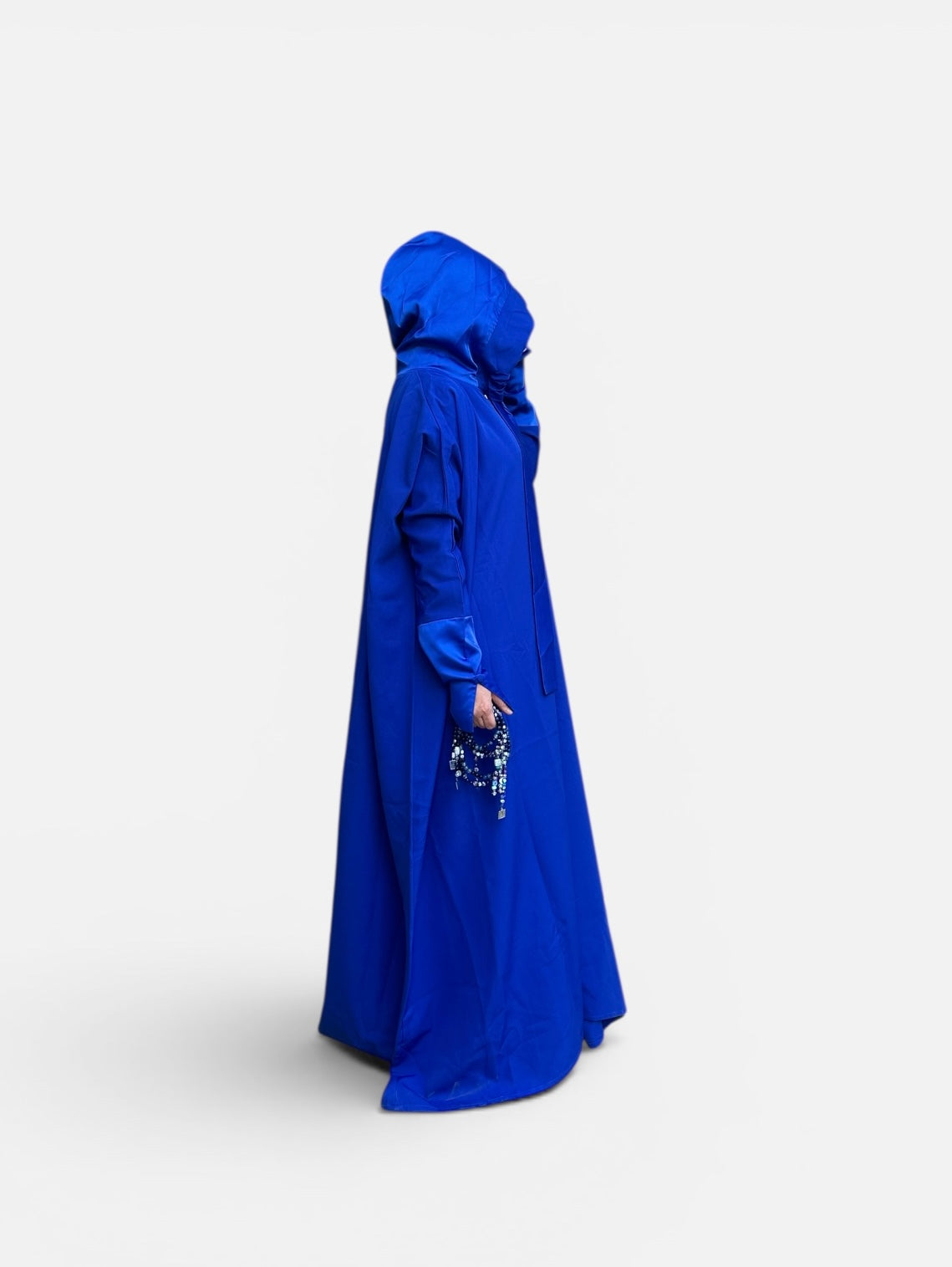 ROYAL BLUE SATIN ABAYA.