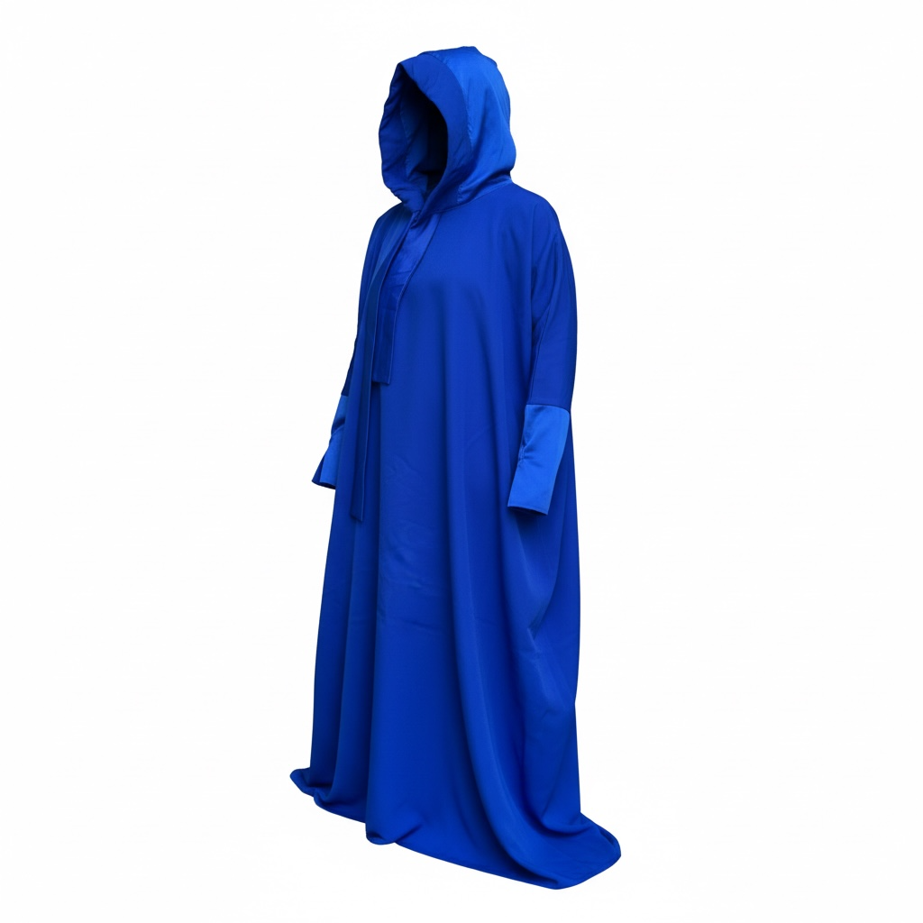 ROYAL BLUE SATIN ABAYA.