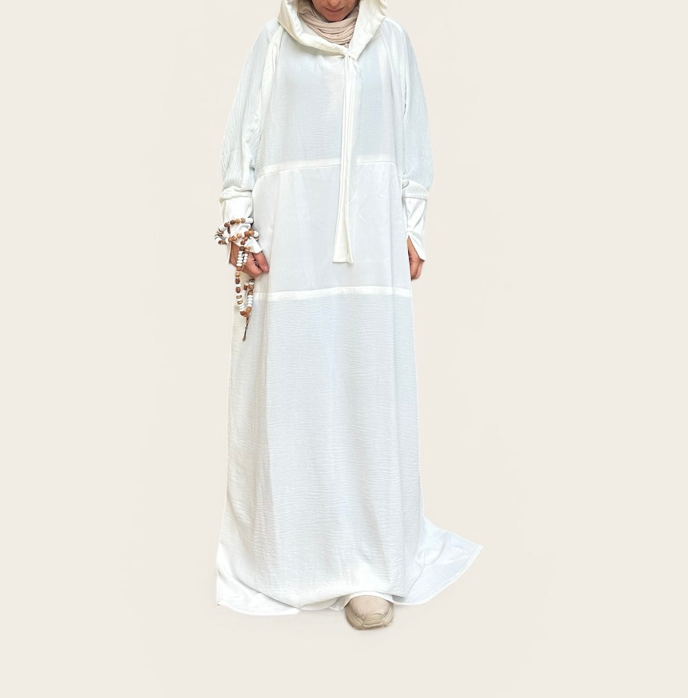 OFF-WHITE FLOW ABAYA.