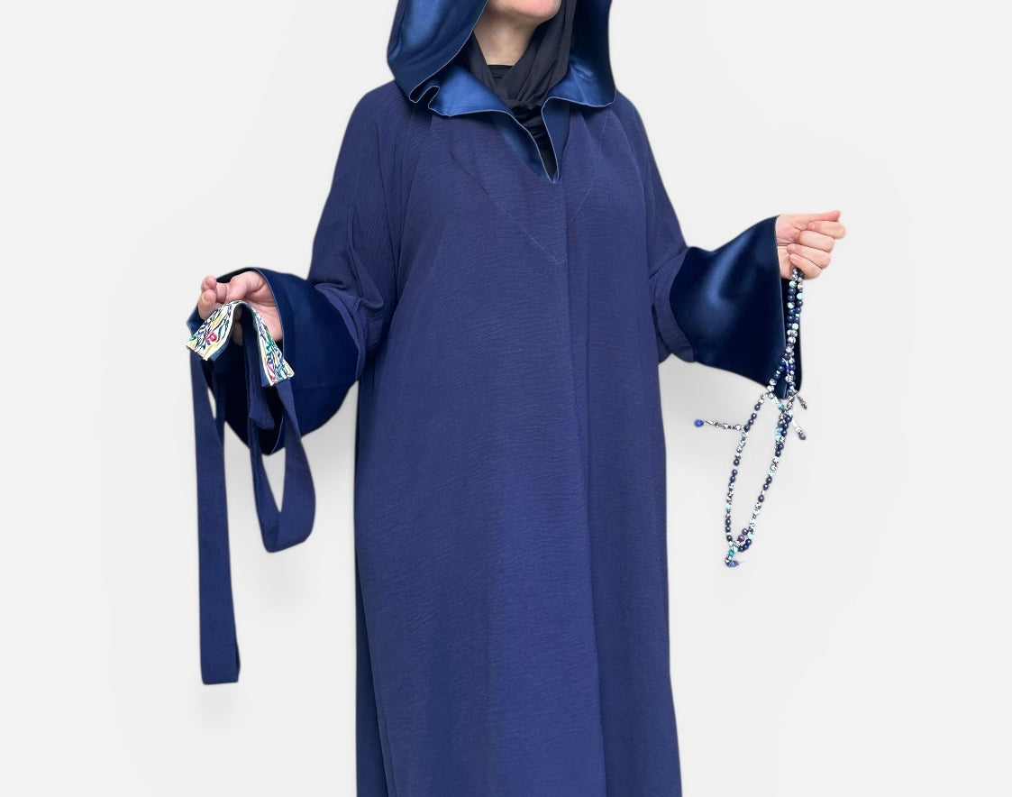 NAVY BLUE MOROCCAN ABAYA.