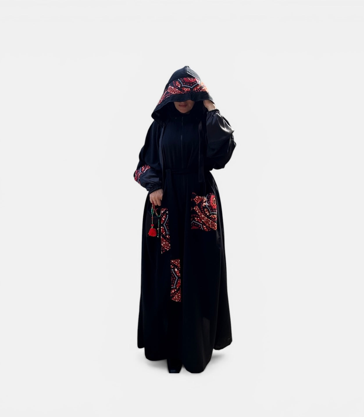 RED AFRICAN ABAYA.