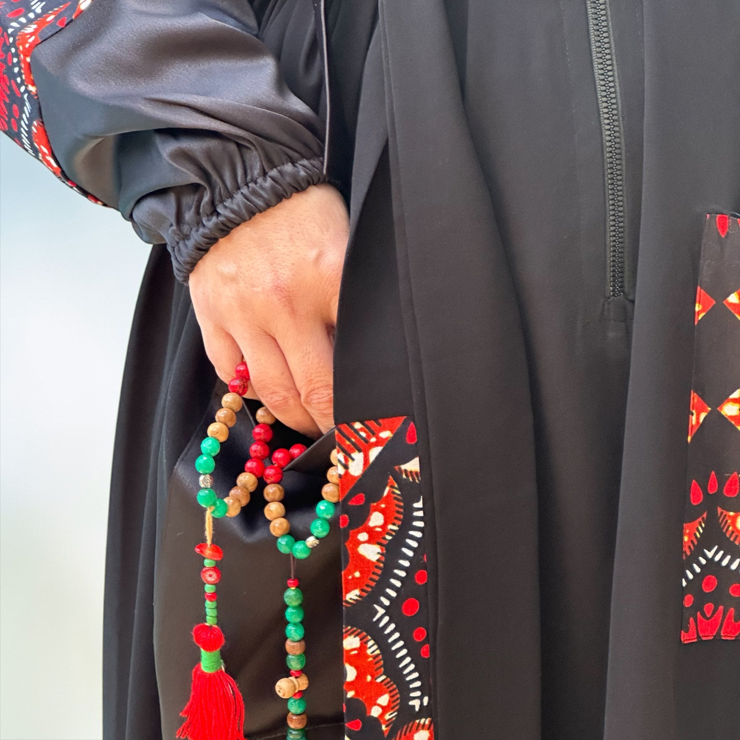 RED AFRICAN ABAYA.