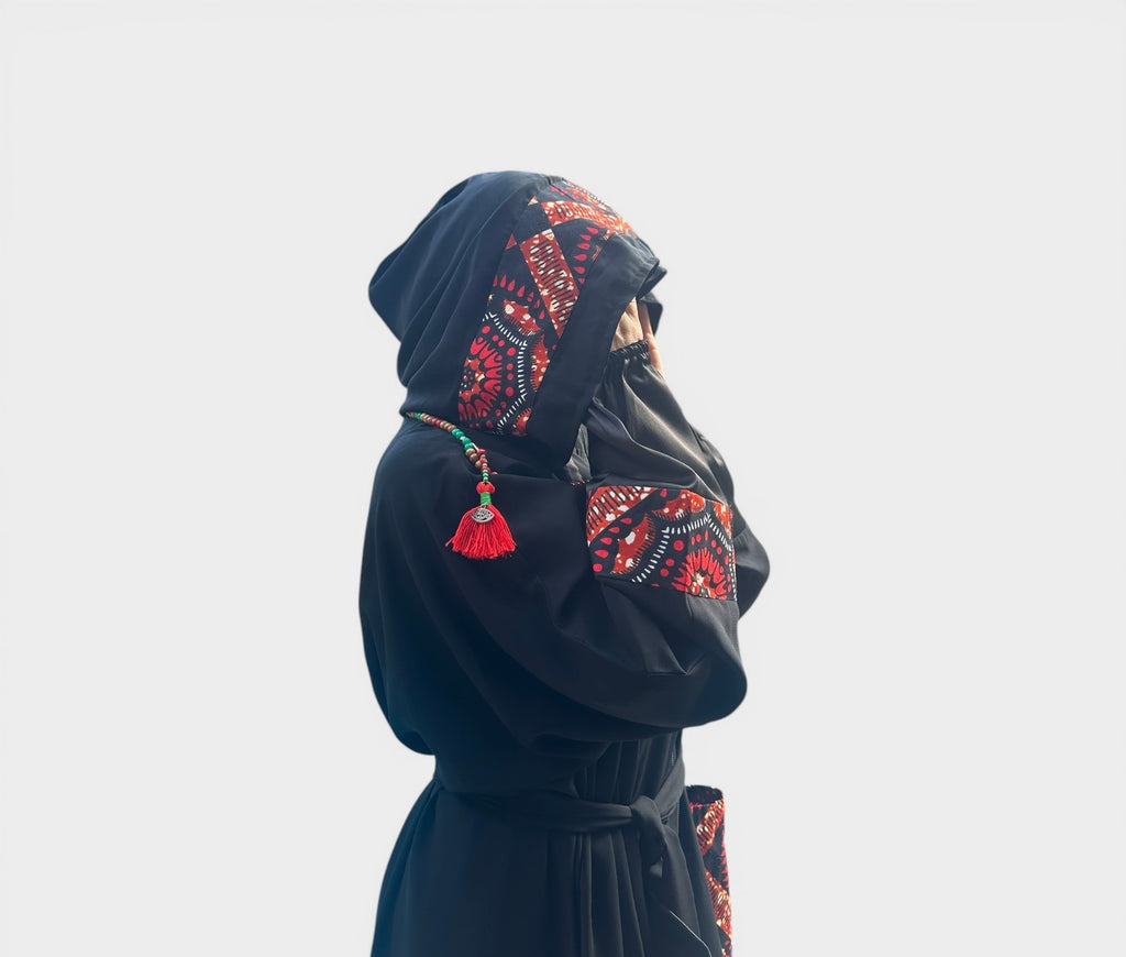 RED AFRICAN ABAYA.