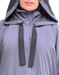 MAUVE GRAY SILK ABAYA.
