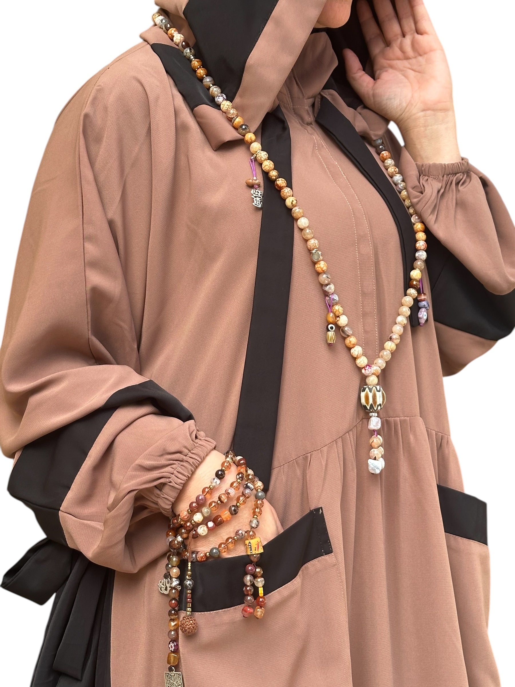 COCOA SILK ABAYA.