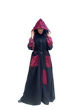 BURGUNDY HOODIE ABAYA.