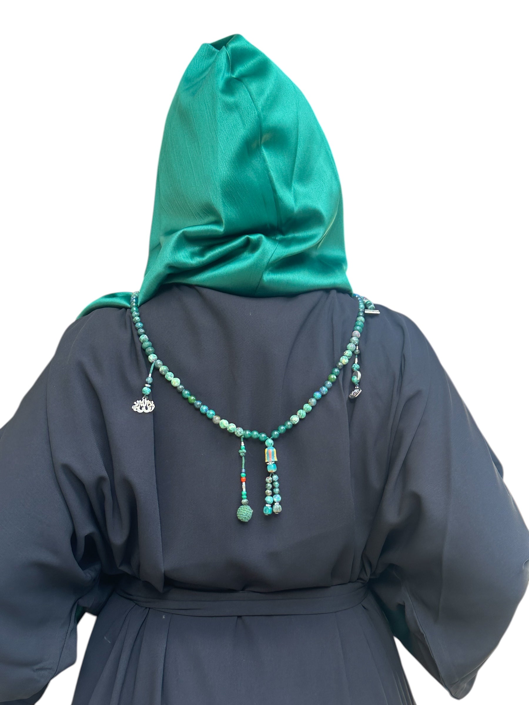 GREEN X BLACK HOODIE ABAYA.