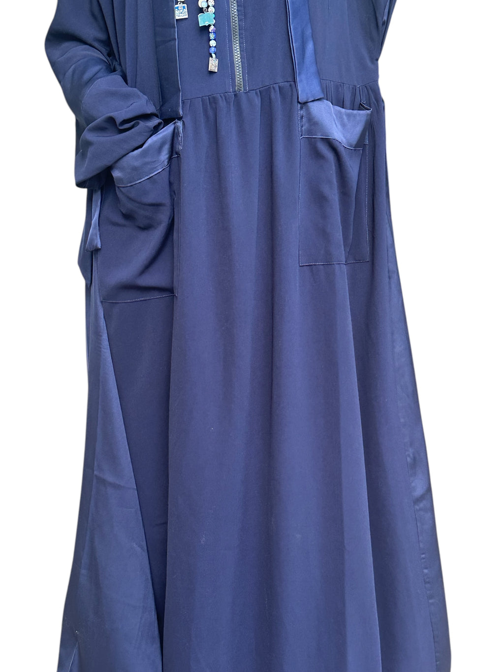 NAVY BLUE SILK ABAYA.