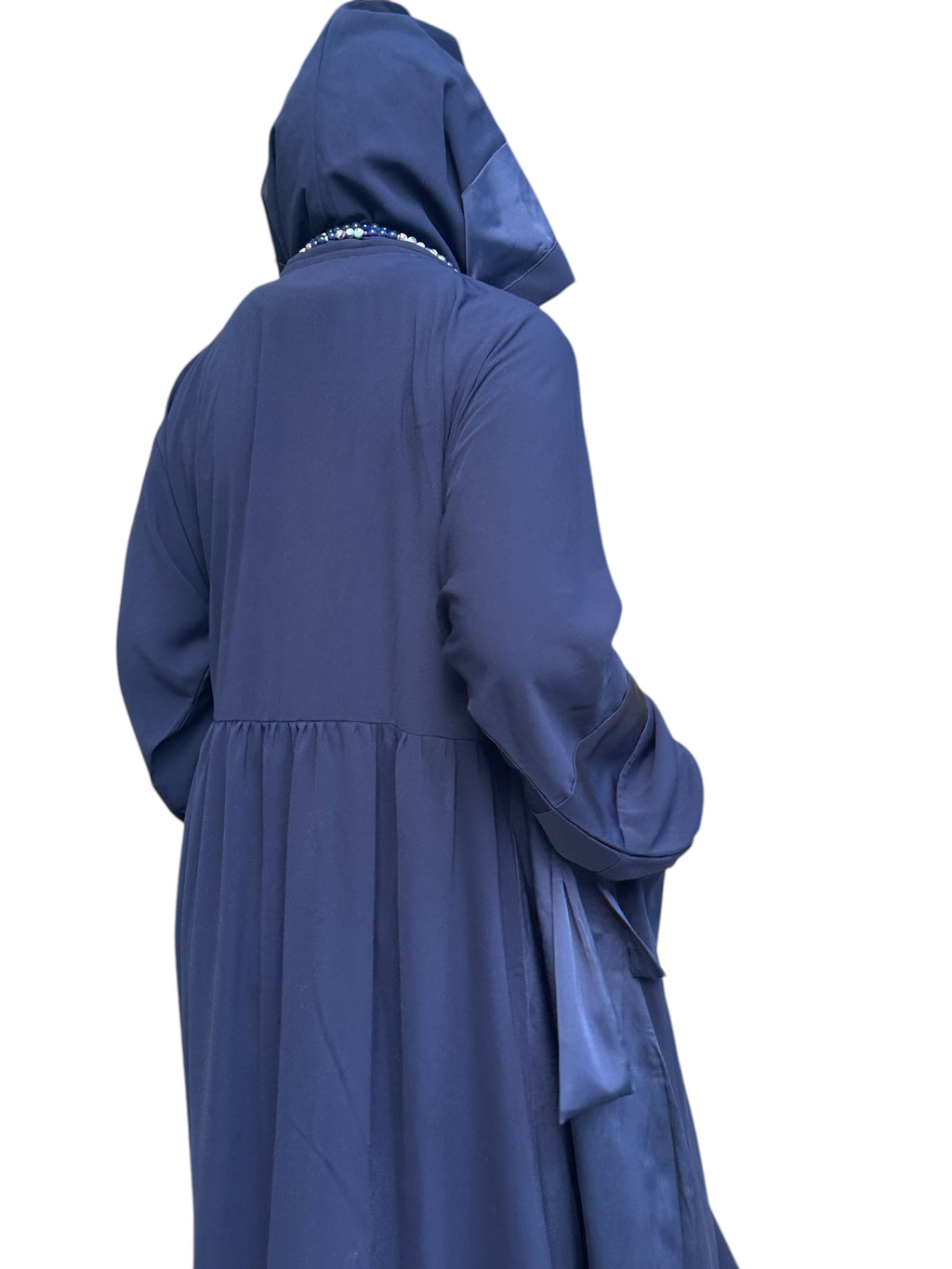NAVY BLUE SILK ABAYA.