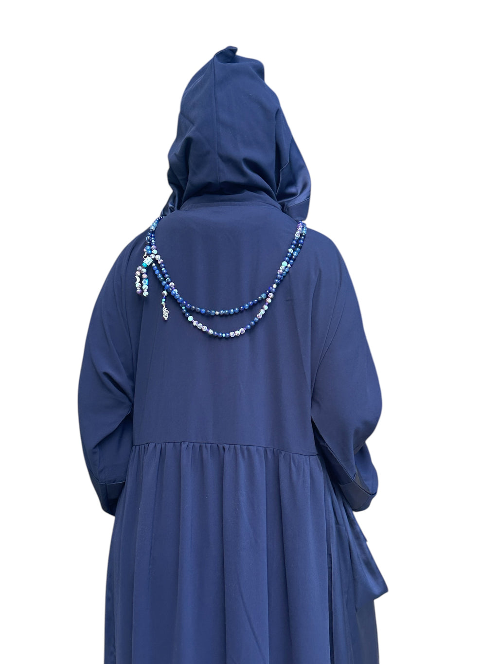NAVY BLUE SILK ABAYA.