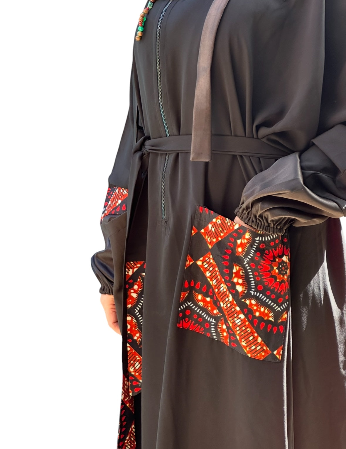 RED AFRICAN ABAYA.