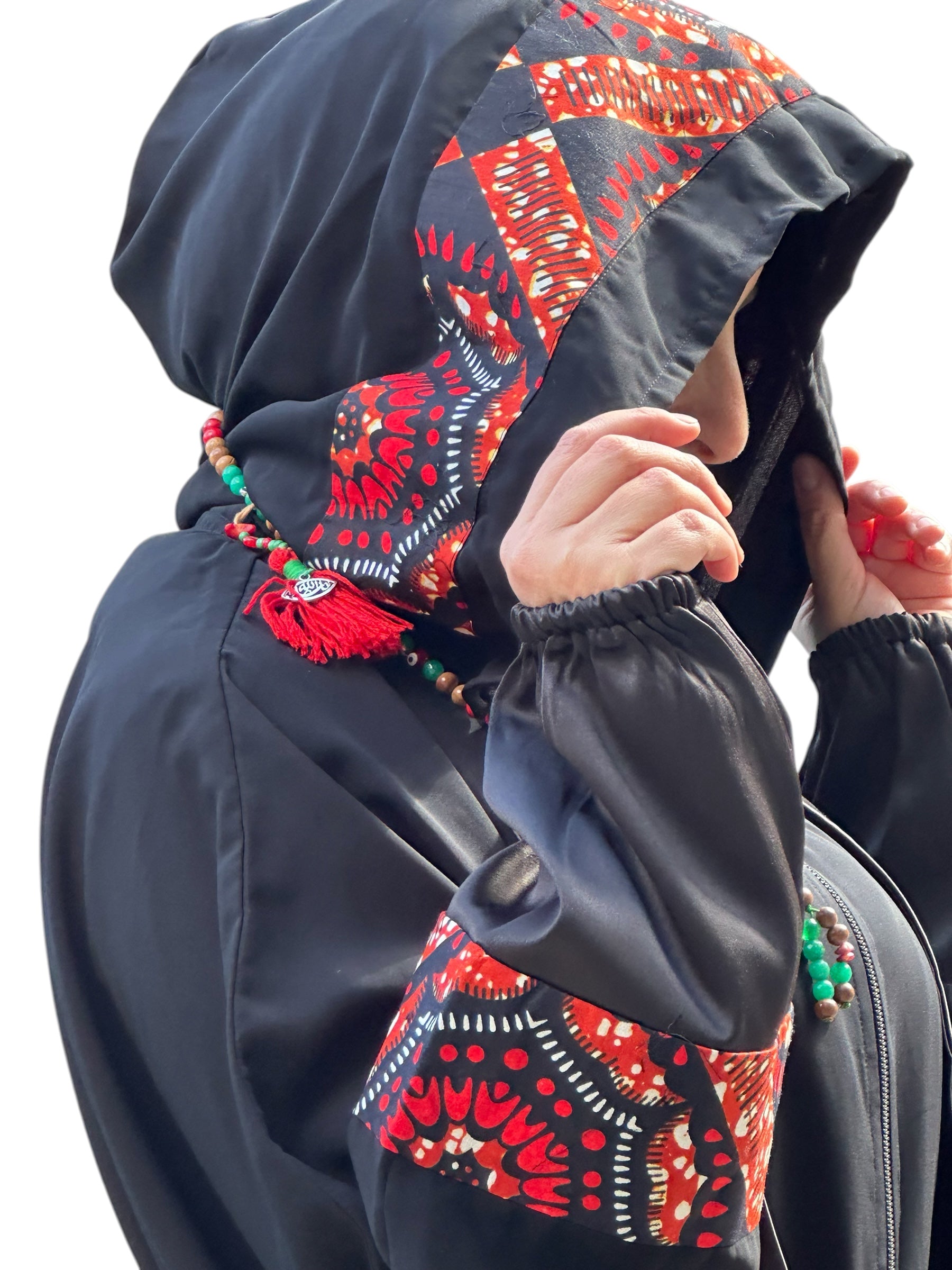 RED AFRICAN ABAYA.