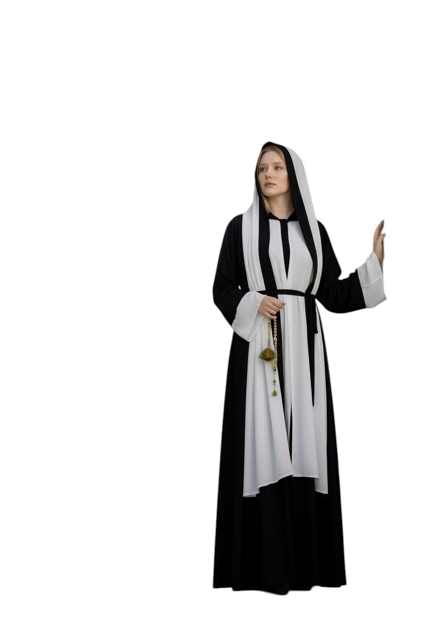 MULTI  FASHION WHITE ABAYA.