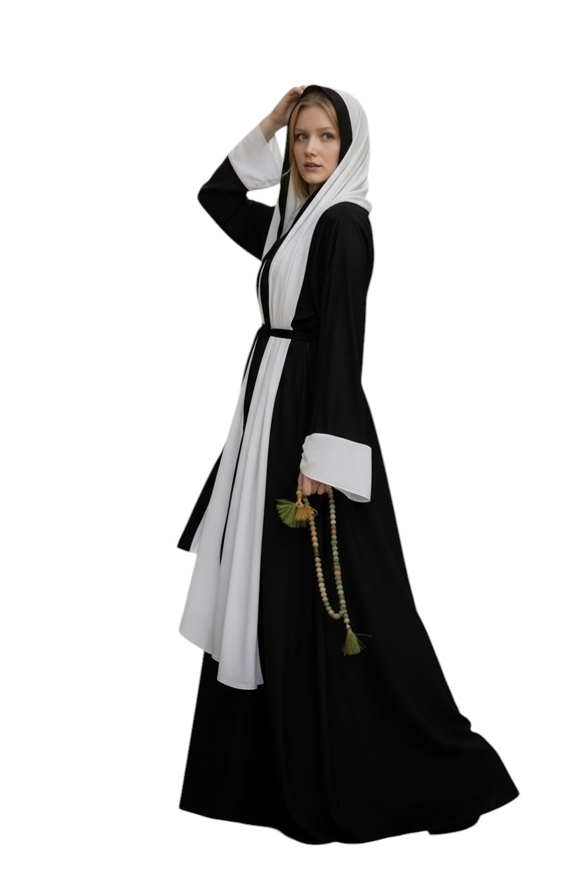 MULTI  FASHION WHITE ABAYA.