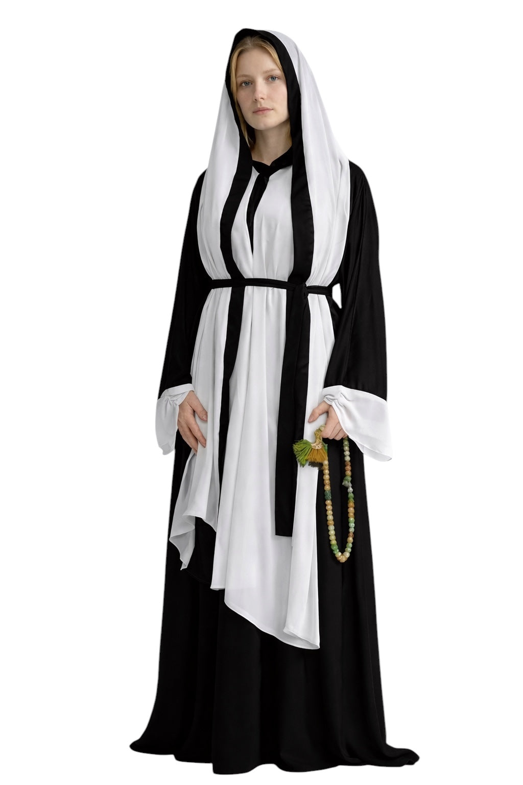 MULTI  FASHION WHITE ABAYA.