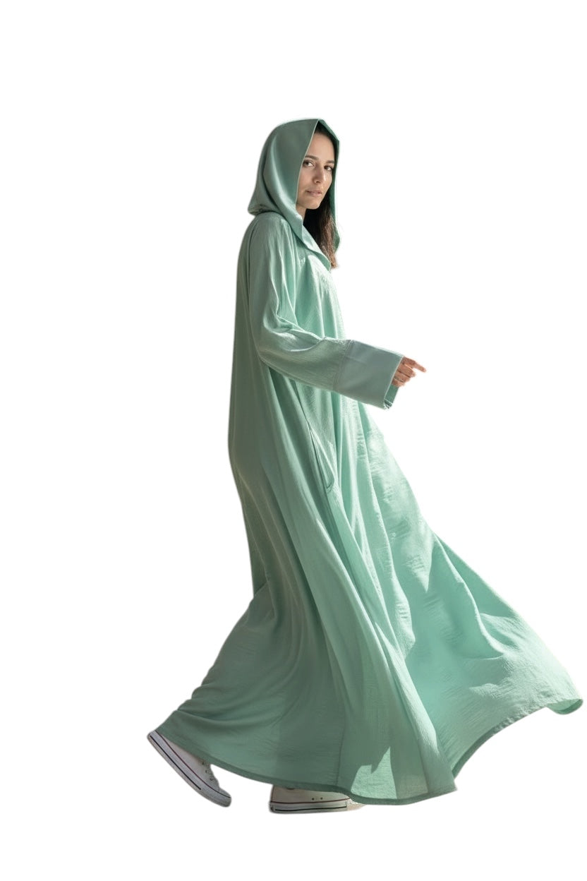 MINT GREEN MOROCCAN  MALAS ABAYA.